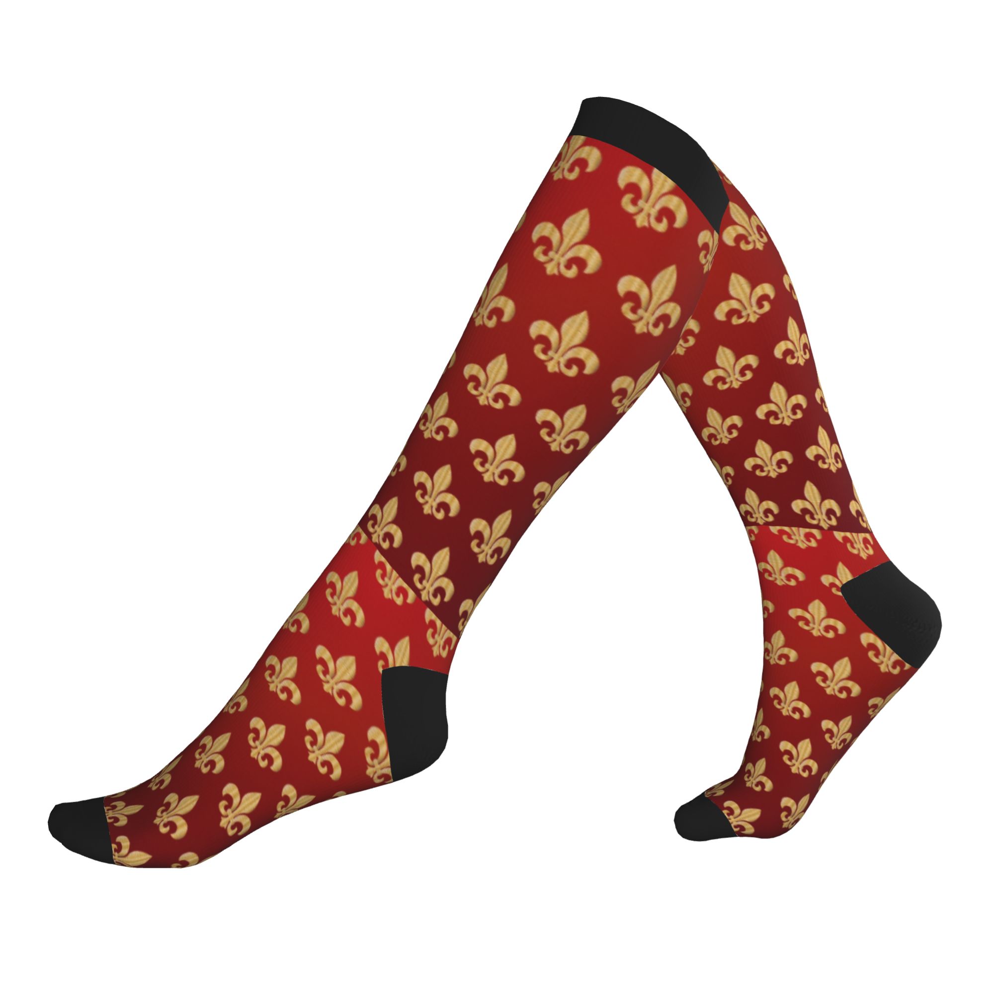 3D Printing Gold - Calcetines de vestir rojos y dorados