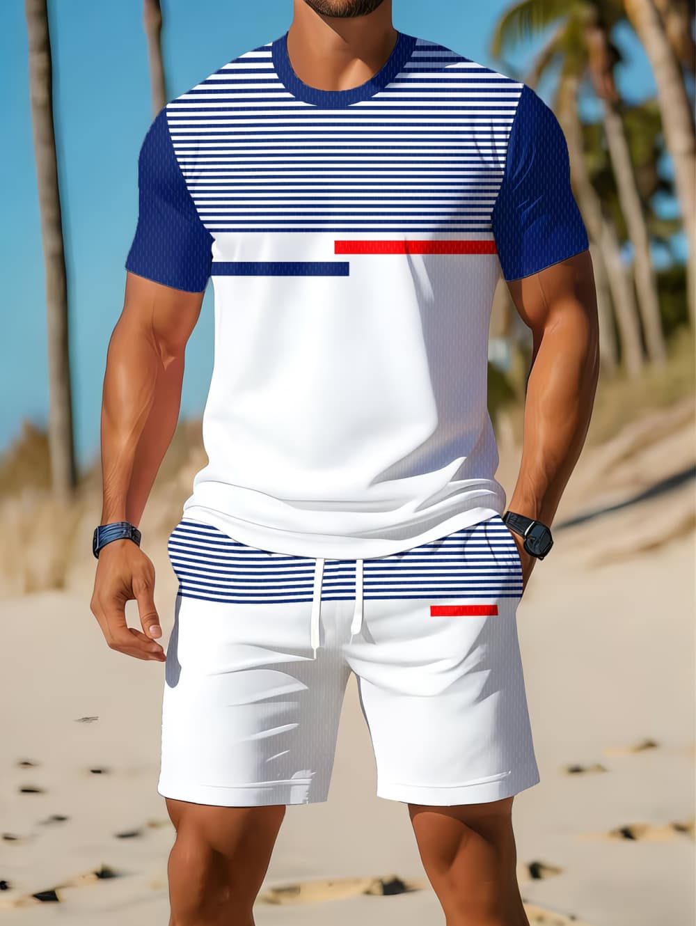 3D Printing Jersey - Conjunto Casual de Dos Piezas para