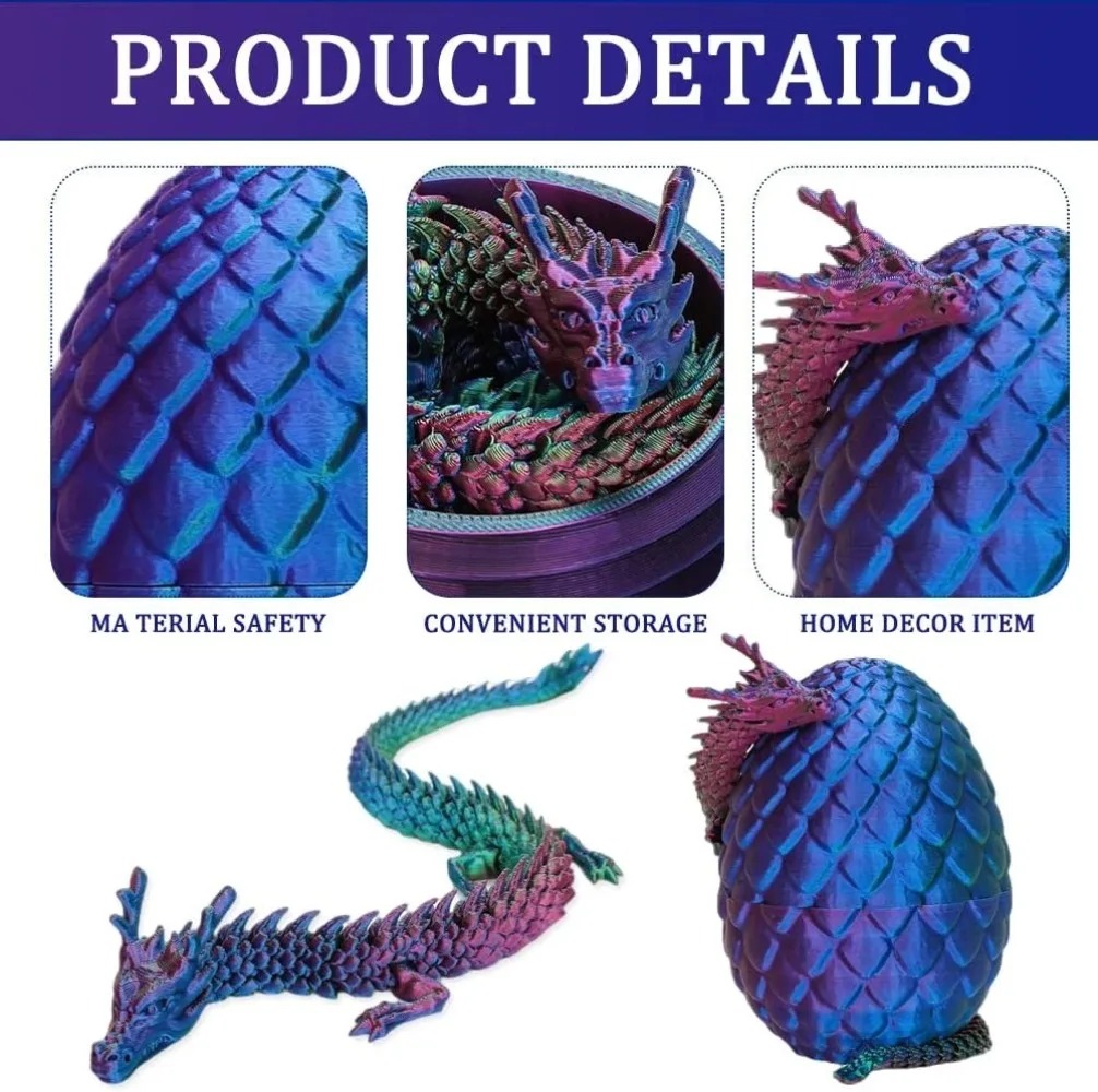 Mini Dragón Chino 3D en Huevo  - 3D Printing Egg reseña y precio