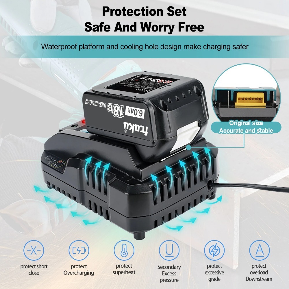 Cargador de batería de iones d - Makita Drill Hp1640 reseña y precio